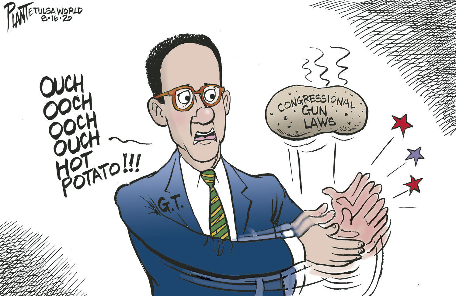 Bruce Plante Cartoon: G.T. and the hot potato